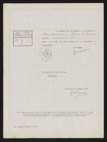Liste électorale : Bouttencourt, Section d'Ansennes