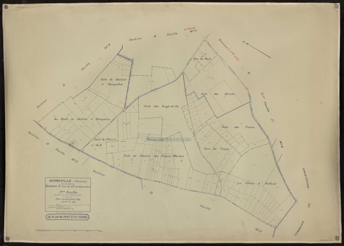 Plan du cadastre rénové - Aigneville : section C1