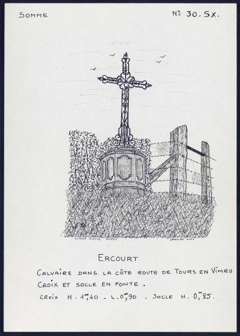 Ercourt : calvaire dans la côte - (Reproduction interdite sans autorisation - © Claude Piette)