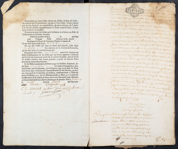 Contrôle des actes du bureau de Corbie pour la période du 8 juin 1730 au 19 mars 1734