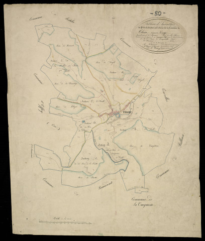 Plan du cadastre napoléonien - Thoix : tableau d'assemblage