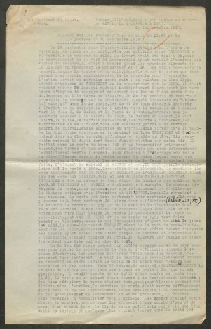 Témoignage de Crabbé (Lieutenant-colonel) et correspondance avec Jacques Péricard