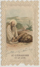 Image pieuse dentelle. Saint Gérasime et le lion.
