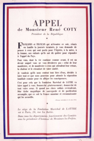 Appel de monsieur René Coty