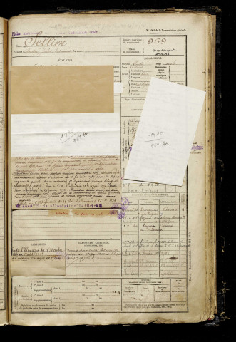 Sellier, André Jules Edmond, né le 23 juillet 1895 à Amiens (Somme), classe 1915, matricule n° 969, Bureau de recrutement d'Amiens