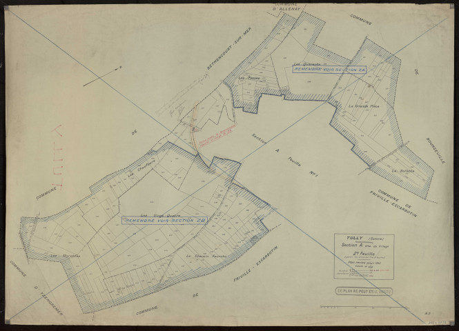 Plan du cadastre rénové - Tully : section A2