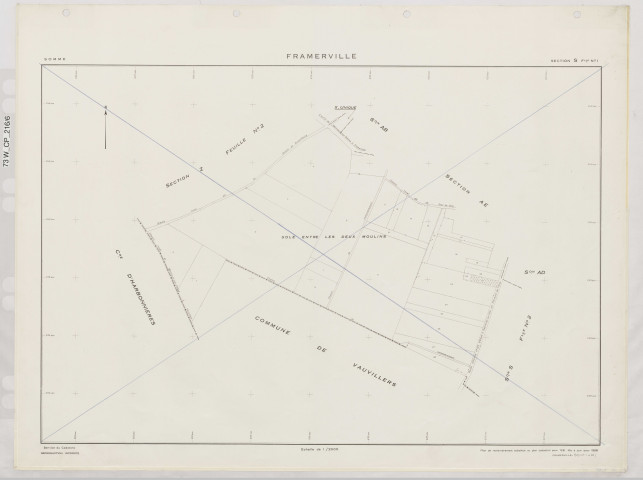 Plan du cadastre rénové - Framerville : section S1