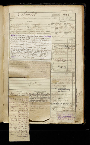 Colombel, Charles Edouard, né le 28 avril 1895 à Lanchères (Somme), classe 1915, matricule n° 994, Bureau de recrutement d'Abbeville