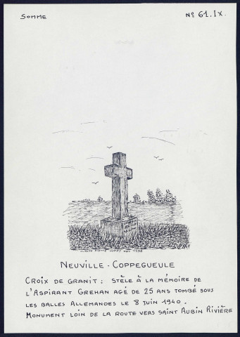 Neuville-Coppegueule : croix de granit - (Reproduction interdite sans autorisation - © Claude Piette)