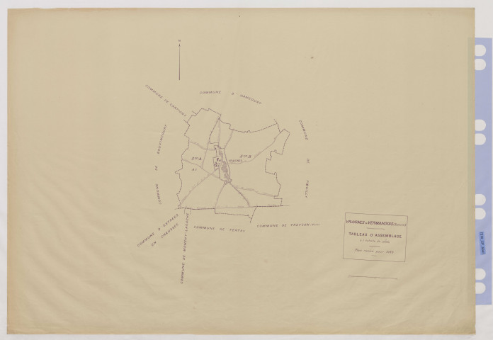 Plan du cadastre rénové - Vraignes-en-Vermandois : tableau d'assemblage (TA)