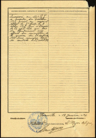 Blondel, Julien Alfred, né le 18 octobre 1891 à Contay (Somme), classe 1911, matricule n° 1385, Bureau de recrutement d'Amiens