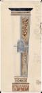 Projet de gainage d'un panneau à décor d'incrustations ou de marqueterie dans le gôut vénitien : dessin de l'architecte Delefortrie