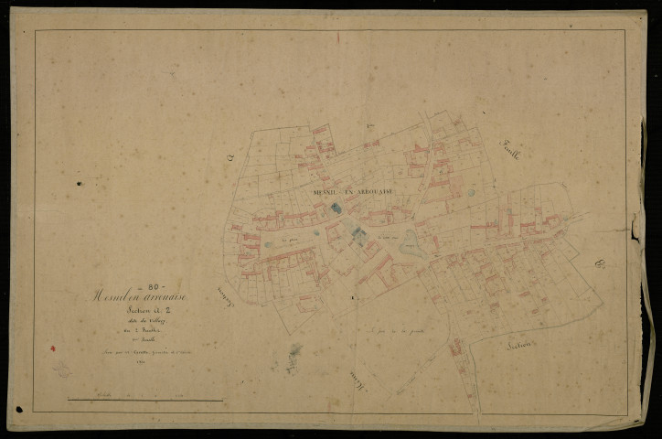 Plan du cadastre napoléonien - Mesnil-en-Arrouaise : Village (Le), A2