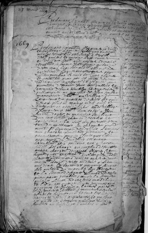 Etude de Me Nicolas Caron à Amiens (étude n°27). Minutes de l'année 1669
