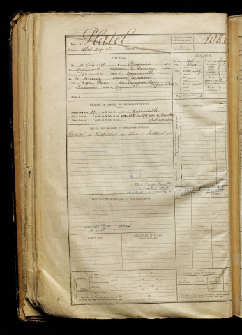 Platel, Alfred Auguste, né le 16 juin 1899 à Feuquières-en-Vimeu (Somme), classe 1919, matricule n° 1080, Bureau de recrutement d'Abbeville