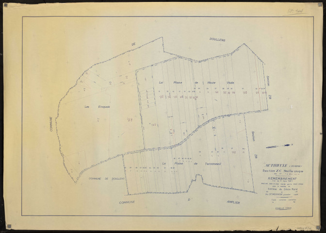 Plan du cadastre rénové - Authieule : section ZC