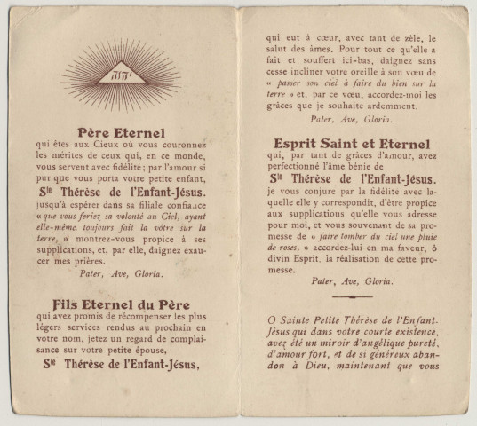 Neuvaine à la très Sainte Trinité. Neuvaine à la Trinité et à Sainte Thérèse de l'Enfant Jésus