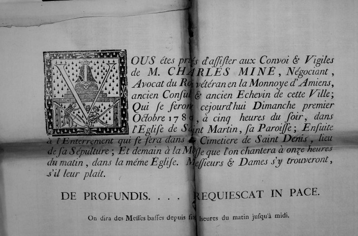 Etude de Me François Henin à Amiens (étude n°3). Minutes de l'année 1729