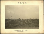 Ruines de la Fabrique Française de Gazes à Bluter (F.F.G.B.) à Sailly-Saillisel (Somme). Emplacement de l'usine le 5 décembre 1918