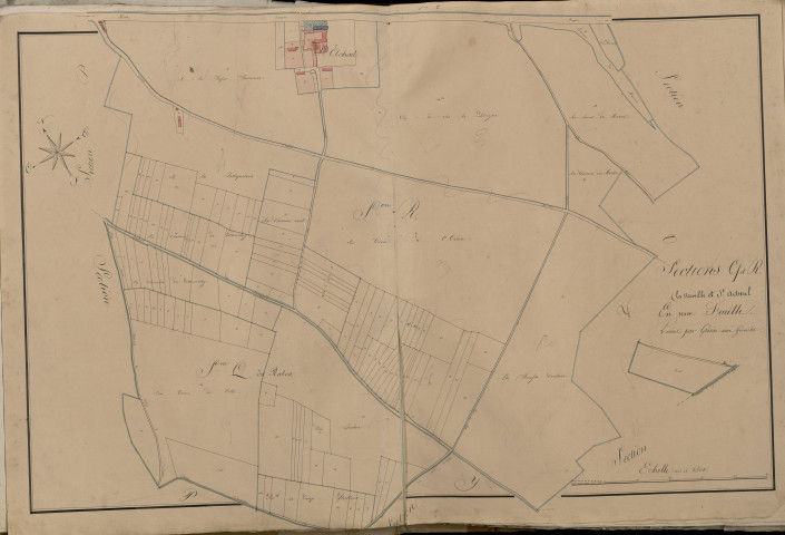 Plan du cadastre napoléonien - Atlas cantonal - Amiens : La Neuville ; Saint-Acheul, Q et R