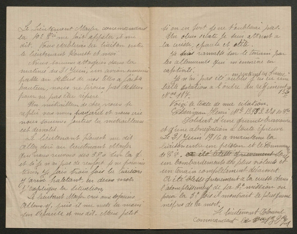 Témoignage de Chevineau, Henri et correspondance avec Jacques Péricard