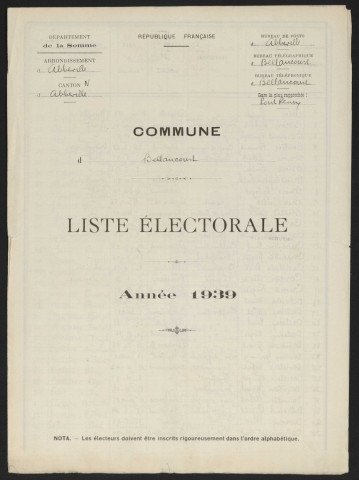 Liste électorale : Bellancourt