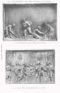 Bas-reliefs de la statue de Parmentier : 3 - Les maraudeurs dans la plaine des Sablons - 4 - Louis XVI présente Parmentier à la Cour