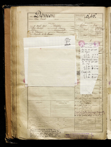 Domon, Léon Ernest, né le 11 avril 1901 à Flesselles (Somme), classe 1921, matricule n° 646, Bureau de recrutement d'Abbeville