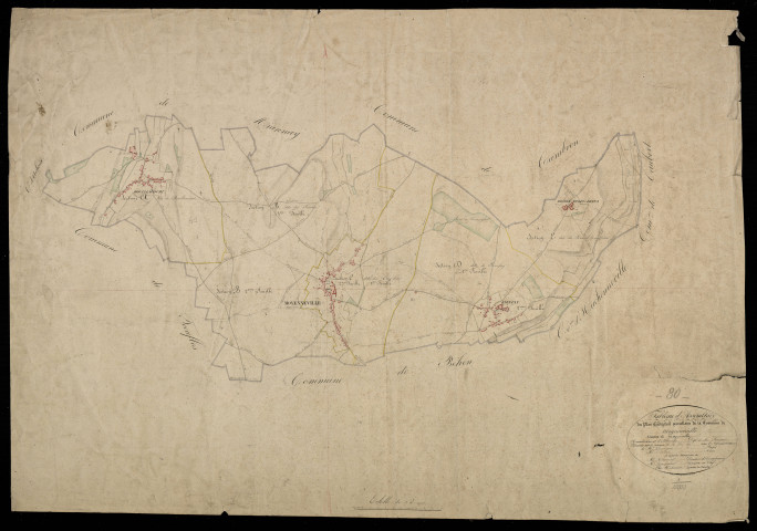 Plan du cadastre napoléonien - Moyenneville : tableau d'assemblage
