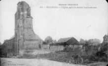 Becordel - L'Eglise, après le dernier bombardement