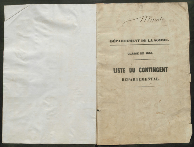 Liste du contingent (ensemble du département) de l'année 1846