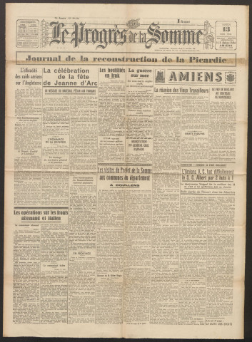 Le Progrès de la Somme, numéro 22354, 13 mai 1941