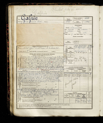 Galpin, Louis Edmond Désiré, né le 19 février 1898 à Vibraye (Sarthe), classe 1918, matricule n° 1114, Bureau de recrutement d'Amiens