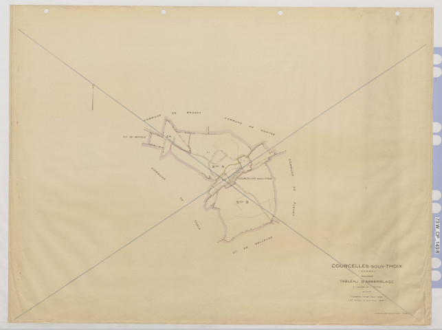 Plan du cadastre rénové - Courcelles-sous-Thoix : tableau d'assemblage (TA)
