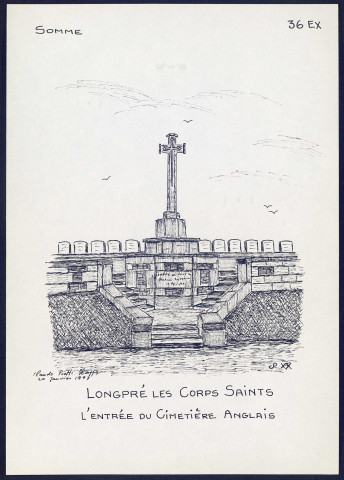 Longpré-les-Corps-Saints : l'entrée du cimetière anglais - (Reproduction interdite sans autorisation - © Claude Piette)
