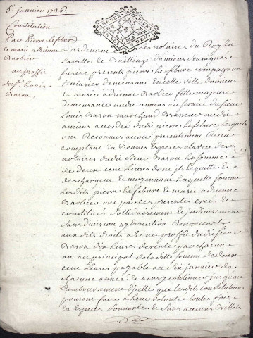 Etude de Me Firmin Magnier à Amiens (étude n°4). Minutes de l'année 1736