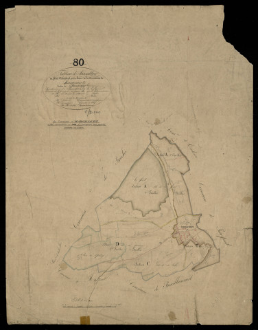 Plan du cadastre napoléonien - Hargicourt : tableau d'assemblage