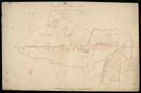 Plan du cadastre napoléonien - Estrees-Deniecourt (Estrées) : Chef-lieu (Le), développement d'une partie des sections A, B, C et D
