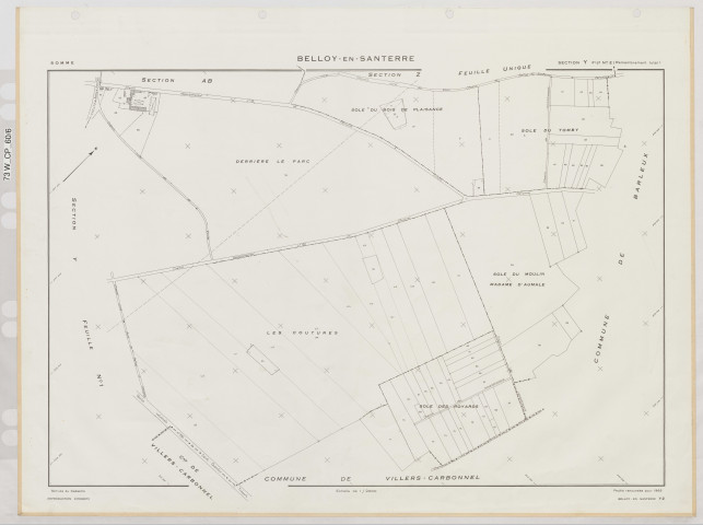 Plan du cadastre rénové - Belloy-en-Santerre : section Y2