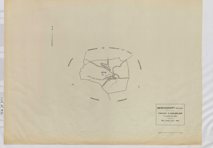 Plan du cadastre rénové - Méreaucourt : tableau d'assemblage (TA)