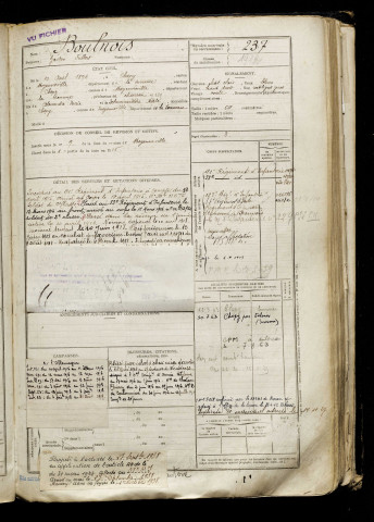 Boulnois, Gaston Fulbert, né le 10 avril 1896 à Chépy (Somme), classe 1916, matricule n° 237, Bureau de recrutement d'Abbeville