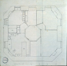 Modifications apportées à la façade principale et à la distribution intérieure du château d'eau : plan du deuxième étage dressé par Rousseau
