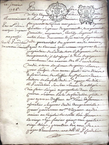 Etude de Me Firmin Magnier à Amiens (étude n°4). Minutes de l'année 1745