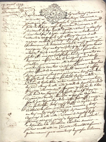 Etude de Me Jean-Baptiste Nerlande à Amiens (étude n°22). Minutes des années 1713-1729