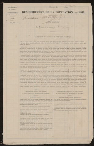 Recensement de la population 1846 : Fourcigny