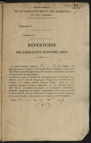 Répertoire des formalités hypothécaires, du 22/07/1871 au 22/09/1871, registre n° 280 (Abbeville)