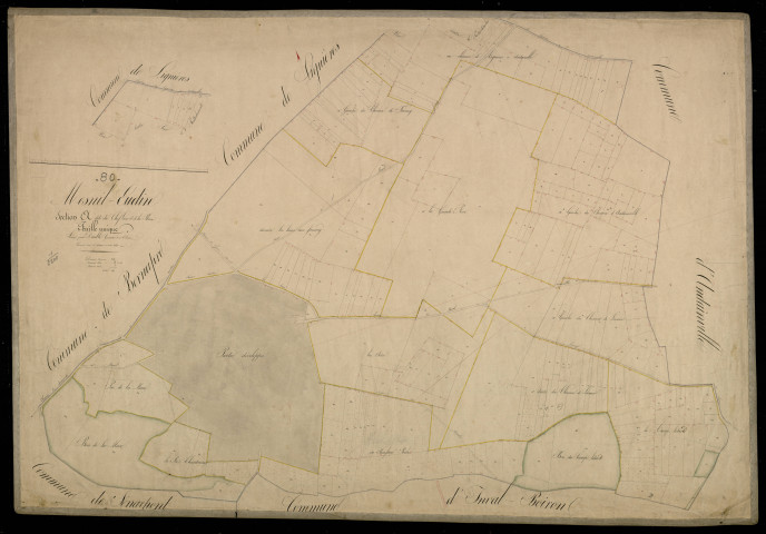 Plan du cadastre napoléonien - Bermesnil (Mesnil-Eudin) : Chef-lieu (Le) ; Plaine (La), A