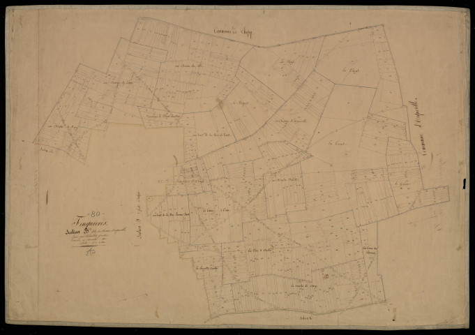 Plan du cadastre napoléonien - Feuquieres-en-Vimeu (Feuquières) : Chemin d'Aigneville, B