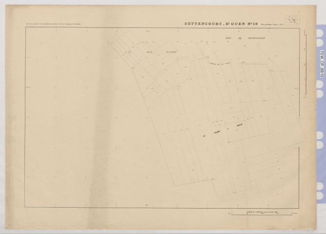 Plan du cadastre rénové - Bettencourt-Saint-Ouen : section 19