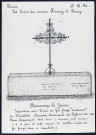 Beaucamps-le-Jeune : sépulture avec croix de fer forgé « moderne » au cimetière - (Reproduction interdite sans autorisation - © Claude Piette)